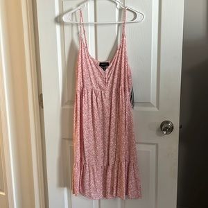 Pink&white Floral Dress 👗